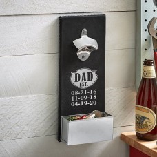 Abridor de botellas de madera establecido por papá