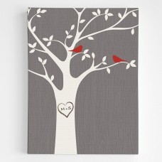 Cuadro decorativo con iniciales de árbol
