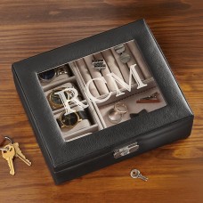 Caja de cuero para guardar relojes y valet