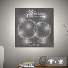 TwinkleBright LED anillos de amor aniversario lienzo