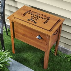Enfriador de bebidas de madera para barra de patio trasero