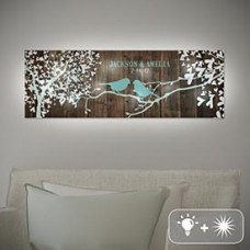 TwinkleBright LED Sweet Lovebirds Canvas