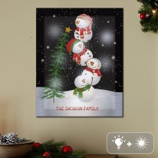 Lienzo con diseño de muñeco de nieve adorable con luces LED TwinkleBright®