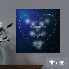 TwinkleBright LED Heart en Stars Canvas