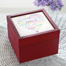 Caja de recuerdo de corazón pastel lleno de amor