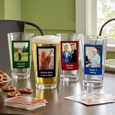 Vaso de cerveza con mensaje fotográfico