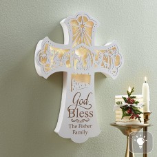 Cruz de pared de belén iluminada