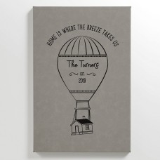 Arte mural de cuero con forma de globo aerostático