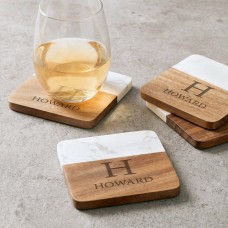 Elegantes posavasos de madera de mármol