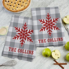Toalla de cocina con deseos de copos de nieve