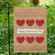 Bandera del jardín de corazones de arpillera
