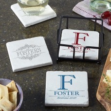 Posavasos decorativos de mármol con nombre