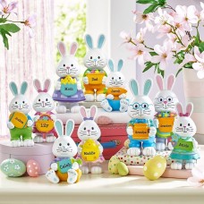 Hoppy Bunny Family Resin Figurines (Girl w/Chick)