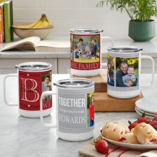Taza térmica de 433 ml con collage de recuerdos fotográficos