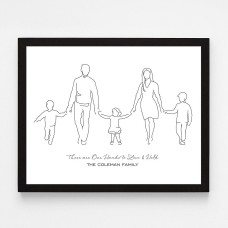 Arte de pared con siluetas familiares