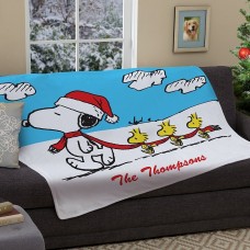 Manta de peluche de Snoopy y Woodstock de PEANUTS® Winter Fun