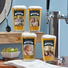 Vaso de cerveza de pinta de foto establecido