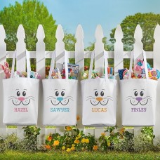 Bolsa de mano con caras de conejos grandes