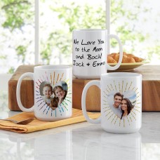 Taza con mensaje fotográfico de corazón estallando