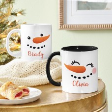 Conjunto de muñeco de nieve de pareja alegre