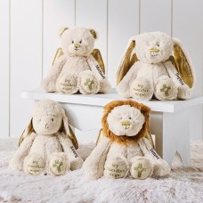 Amigos de peluche del niño de la fe