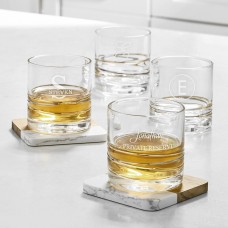 Vaso de whisky grabado con reflejo dorado (vaso individual)
