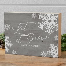 Bloque de madera Let It Snow