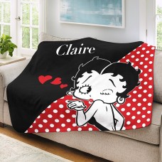 Manta de peluche con besos de Betty Boop
