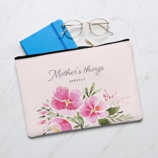 Bonita bolsa con cremallera de amapola rosa