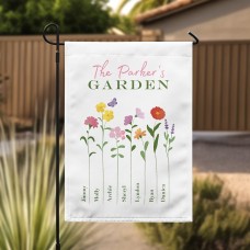 Bandera de jardín con flores silvestres