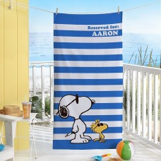 Toalla de playa PEANUTS® Cool Blue Stripes