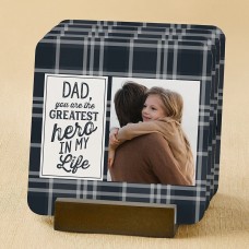 Posavasos de madera con la foto del mejor héroe (posavasos)