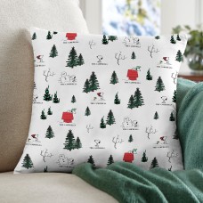 Nueva almohada decorativa con estampado integral de Snoopy de invierno de PEANUTS