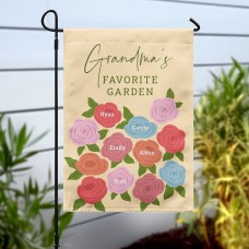 Bandera de jardín con flores favoritas