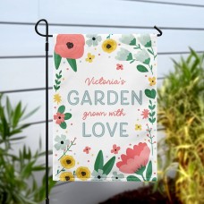 Bandera de jardín cultivada con amor