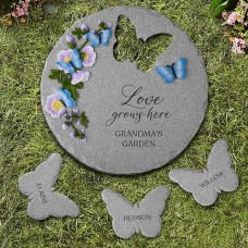 El amor crece aquí Piedra del jardín de mariposas