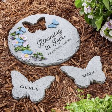 Piedra del jardín de mariposas Floreciendo en el amor