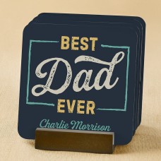 Posavasos de madera vintage "El mejor papá del mundo"