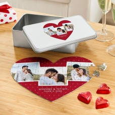Rompecabezas de corazones con fotos favoritas