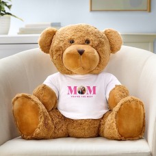 Camiseta con foto de osito de peluche y mensaje de la abuela para mamá y papá