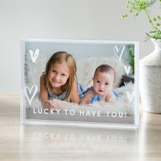 ¡Qué suerte tenerte! Bloque de vidrio fotográfico