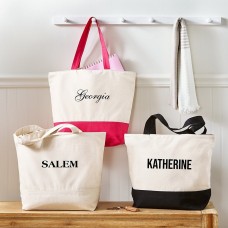 Bolso tote con cremallera y nombre de fuente personalizado