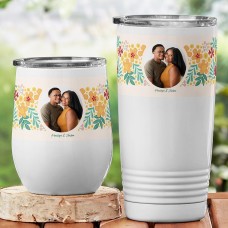 Vasos térmicos con estampado de flores felices