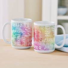 Taza con nombre en acuarela