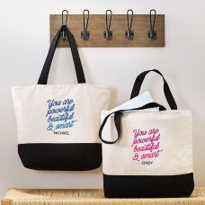 Bolso tote con cremallera "Eres poderoso"