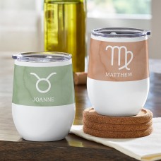 Vaso térmico para vino con diseño de signo zodiacal