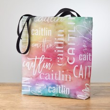 Bolso de mano con nombre en acuarela