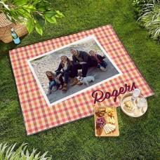 Manta de picnic con estampado de cuadros vichy