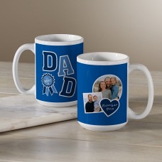 Taza con foto de papá con cinta azul