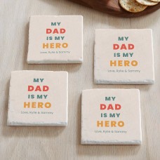 Posavasos de mármol "Mi papá es mi héroe"